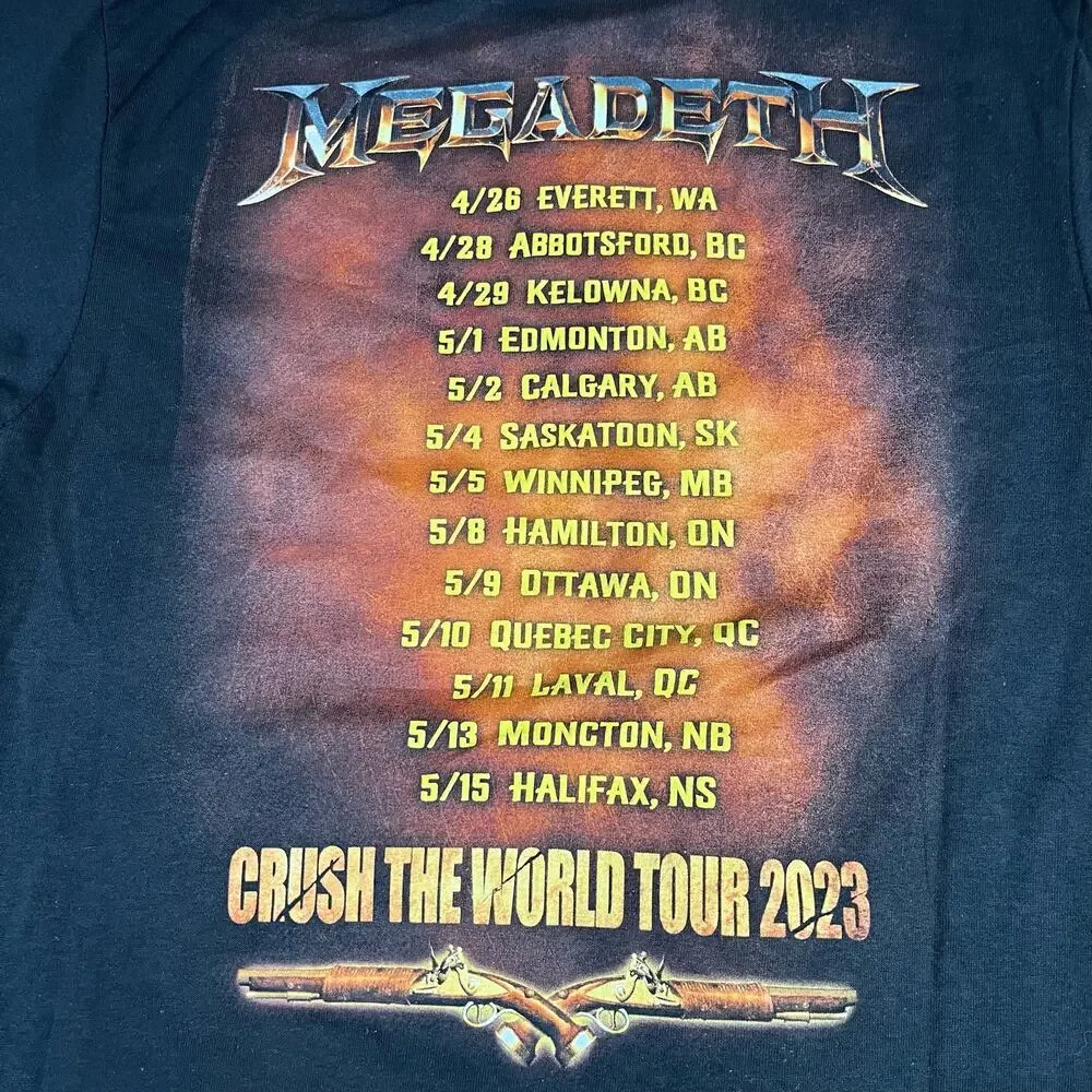 MegaDeth Crush The World‎ Tour 2023 T Shirt Black Men’s Sz M New - Picture 4 of 6